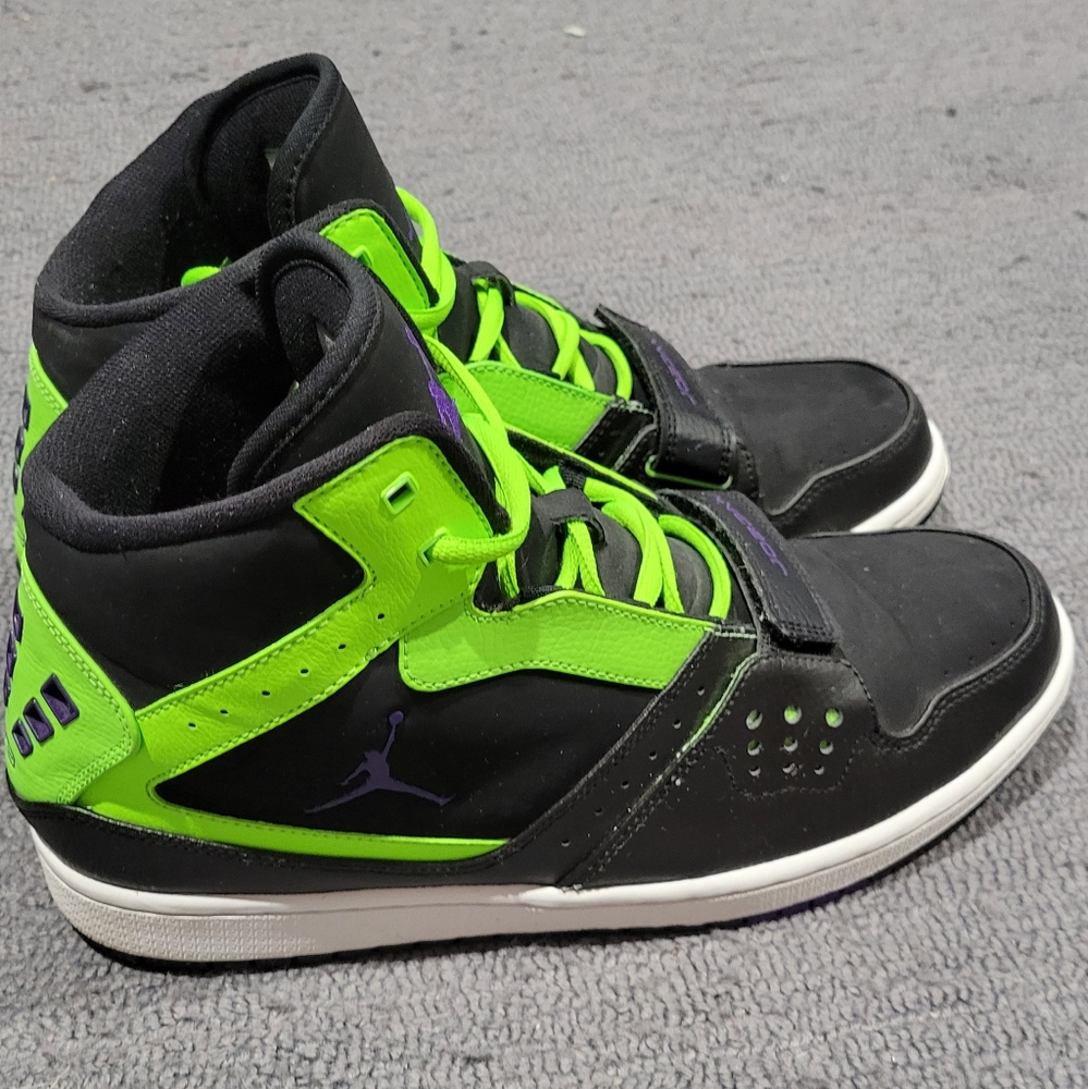 Jordan 1 Flight Strap 'Black Flash Lime'